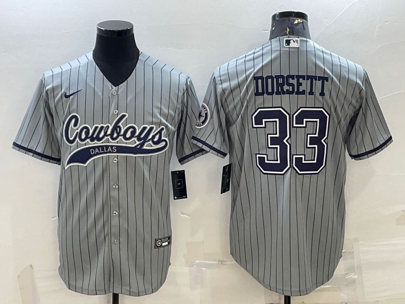 Men Dallas Cowboys #33 Dorsett Grey Stripe 2022 Nike Co branded NFL Jerseys->dallas cowboys->NFL Jersey